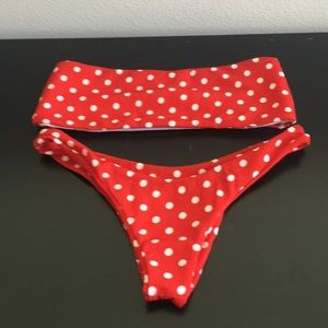 Women’s Red Polka Dot Brazilian Cut Bikini